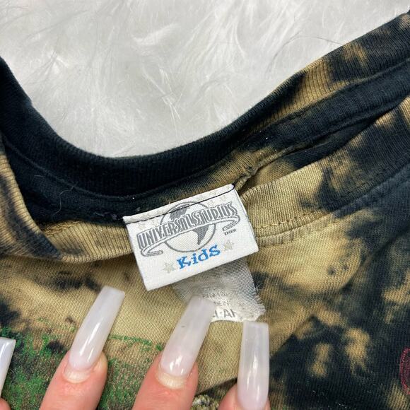 Y2k Universal Studios Jurassic Park tie dye T Rex dinosaur tee size L youth - Picture 3 of 4